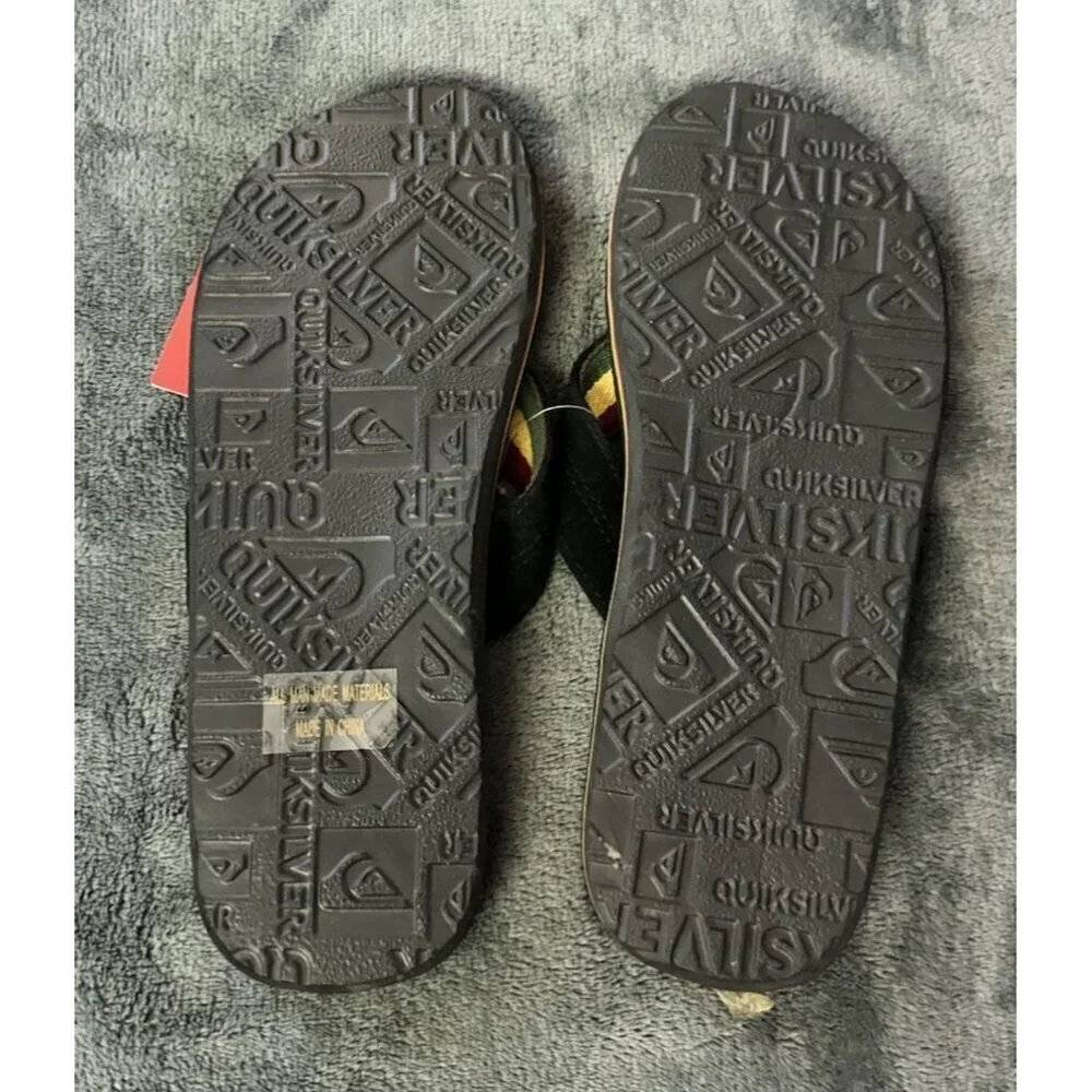 Quiksilver Men’s Bali Thong Sandal Black Size 8 New